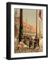 The Doges' Palace and the Columns of St. Mark'S, Venice, Italy, C.1890-C.1900-null-Framed Giclee Print