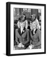 The Dolly Sisters, from Left, Betty Grable, June Haver, 1945-null-Framed Photo