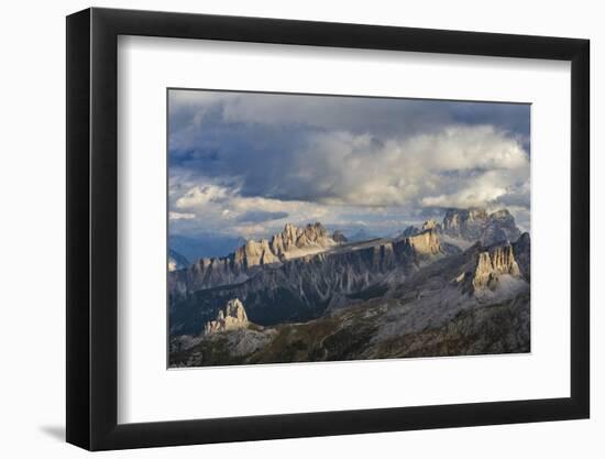 The dolomites in the Veneto. Monte Pelmo, Croda da Lago, Averau, Italy-Martin Zwick-Framed Premium Photographic Print