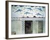 The Dolphin Frescoes in the Queen's Bathroom, Palace of Minos, 1600-1400 BC-Minoan-Framed Giclee Print