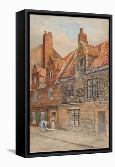 The Dolphin House, Low Friar Street, Newcastle Upon Tyne (Bodycolour, Pencil and W/C on Paper)-John Atlantic Stephenson-Framed Stretched Canvas