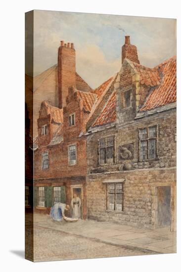 The Dolphin House, Low Friar Street, Newcastle Upon Tyne (Bodycolour, Pencil and W/C on Paper)-John Atlantic Stephenson-Stretched Canvas