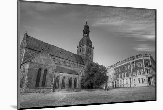 The Dom Cathedral - Famous Protestant Cathedral in Riga, Latvia (Black & White).-rglinsky-Mounted Photographic Print