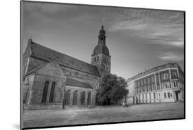 The Dom Cathedral - Famous Protestant Cathedral in Riga, Latvia (Black & White).-rglinsky-Mounted Photographic Print