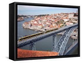 The Dom Luis 1 Bridge over River Douro, Porto (Oporto), Portugal-Adina Tovy-Framed Stretched Canvas