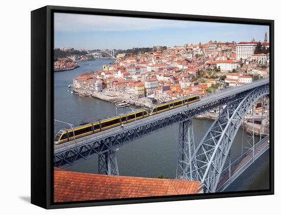 The Dom Luis 1 Bridge over River Douro, Porto (Oporto), Portugal-Adina Tovy-Framed Stretched Canvas