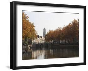 The Dom Tower and Canal Waterway on a Sunny Autumn Day, Utrecht, Utrecht Province, Netherlands, Eur-Stuart Forster-Framed Photographic Print