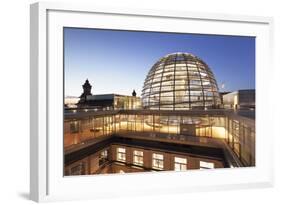 The Dome by Norman Foster, Reichstag Parliament Building at sunset, Mitte, Berlin, Germany, Europe-Markus Lange-Framed Photographic Print