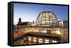 The Dome by Norman Foster, Reichstag Parliament Building at sunset, Mitte, Berlin, Germany, Europe-Markus Lange-Framed Stretched Canvas