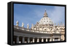 The Dome of St. Peters Basilica, Vatican City, Rome, Lazio, Italy-James Emmerson-Framed Stretched Canvas