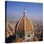 The Dome of the Duomo Santa Maria Del Fiore, Overlooking Florence, Tuscany, Italy-Roy Rainford-Stretched Canvas