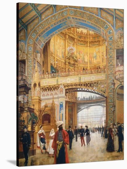 The Dome of the Gallery During the Exhibition of 1889-Louis Beroud-Stretched Canvas