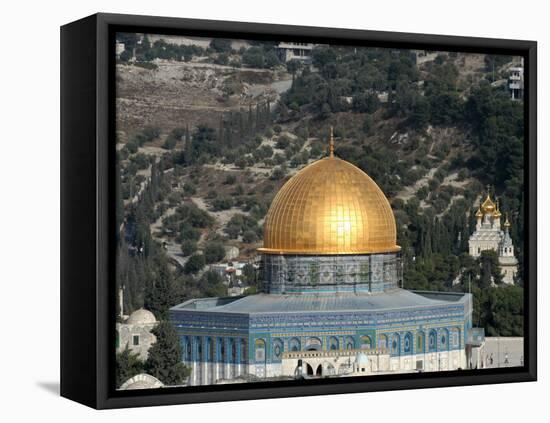 The Dome of the Rock and Mount of Olives, Jerusalem, Israel, Middle East-Godong-Framed Stretched Canvas