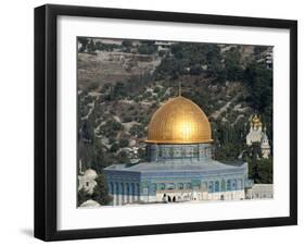 The Dome of the Rock and Mount of Olives, Jerusalem, Israel, Middle East-Godong-Framed Photographic Print