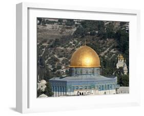 The Dome of the Rock and Mount of Olives, Jerusalem, Israel, Middle East-Godong-Framed Photographic Print