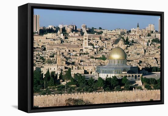 The Dome of the Rock, Built AD 692, and the City Beyond-null-Framed Stretched Canvas