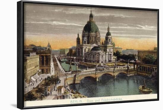 The Dome of the Royal Palace and Friedrichsbrucke in Berlin-null-Framed Photographic Print