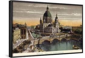 The Dome of the Royal Palace and Friedrichsbrucke in Berlin-null-Framed Photographic Print