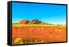 The domed rock formations of Kata Tjuta (Mount Olgas) in Uluru-Kata Tjuta National Park, Australia-Alberto Mazza-Framed Stretched Canvas