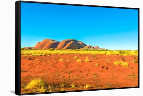 The domed rock formations of Kata Tjuta (Mount Olgas) in Uluru-Kata Tjuta National Park, Australia-Alberto Mazza-Framed Stretched Canvas
