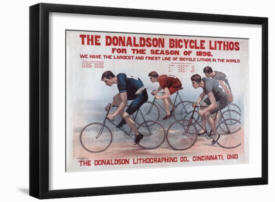 The Donaldson Bicycle Lithos for the Season of 1896-null-Framed Giclee Print