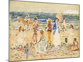 The Donkey Rider-Maurice Brazil Prendergast-Mounted Giclee Print