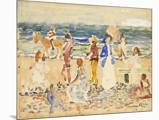 The Donkey Rider-Maurice Brazil Prendergast-Mounted Giclee Print