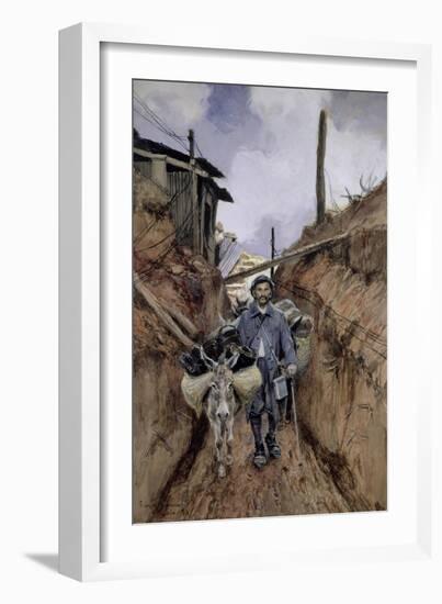 The Donkey, Somme, 1916-Francois Flameng-Framed Giclee Print