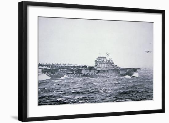 The Doolittle Raid on Tokyo 18th April 1942: One of 16 B-25 Bombers Leaves the Deck of USS Hornet-null-Framed Photographic Print