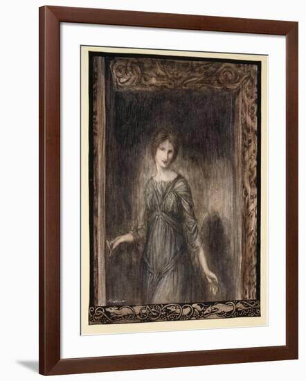 The Door of Fionn's Chamber Opened Gently and a Young Woman Came into the Room-Arthur Rackham-Framed Giclee Print