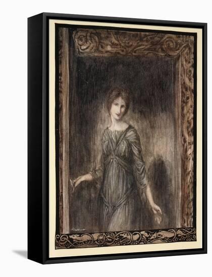 The Door of Fionn's Chamber Opened Gently and a Young Woman Came into the Room-Arthur Rackham-Framed Stretched Canvas