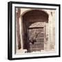 The doorway of an old multi-storeyed house in San'a-Werner Forman-Framed Giclee Print