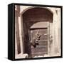 The doorway of an old multi-storeyed house in San'a-Werner Forman-Framed Stretched Canvas