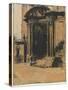 The Doorway of the Old Ashmolean Museum, Oxford (Pen & Ink, Black Chalk & Wash with White Heighteni-William Nicholson-Stretched Canvas