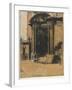 The Doorway of the Old Ashmolean Museum, Oxford (Pen & Ink, Black Chalk & Wash with White Heighteni-William Nicholson-Framed Giclee Print