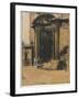 The Doorway of the Old Ashmolean Museum, Oxford (Pen & Ink, Black Chalk & Wash with White Heighteni-William Nicholson-Framed Giclee Print