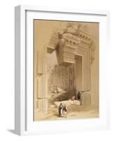 The Doorway of the Temple of Bacchus, Baalbec, 7th May 1839-David Roberts-Framed Giclee Print