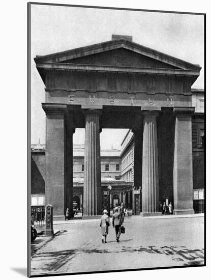 The Doric Arch Leading to Euston Station, London, 1926-1927-McLeish-Mounted Giclee Print