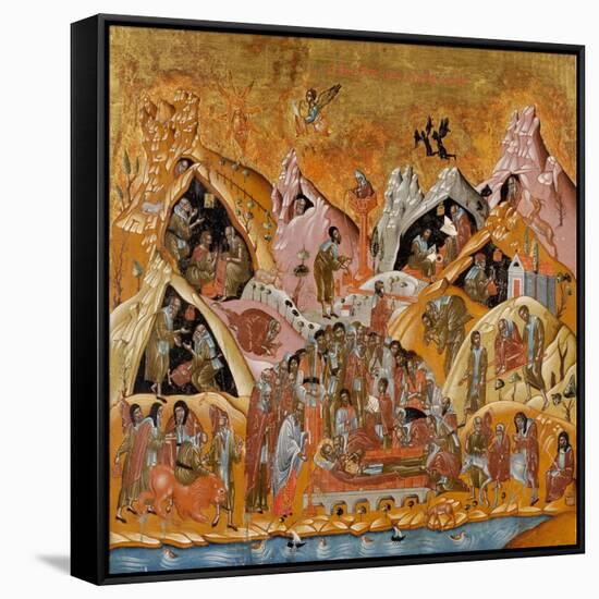 The Dormition of Saint Sabbas the Sanctified, End of 16th C-null-Framed Stretched Canvas