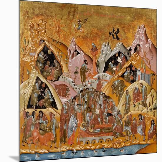 The Dormition of Saint Sabbas the Sanctified, End of 16th C-null-Mounted Giclee Print