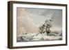 The Dorothea Stuck on the Ice Off the Coast of Spitsbergen, June 10, 1820,. Arctic, 19th Century-null-Framed Giclee Print