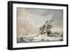 The Dorothea Stuck on the Ice Off the Coast of Spitsbergen, June 10, 1820,. Arctic, 19th Century-null-Framed Giclee Print