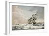 The Dorothea Stuck on the Ice Off the Coast of Spitsbergen, June 10, 1820,. Arctic, 19th Century-null-Framed Giclee Print