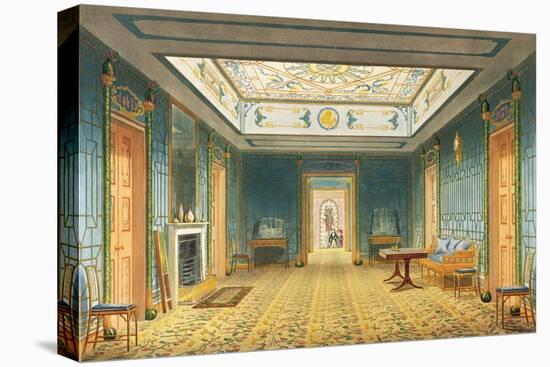 The Double Lobby or Gallery (South) Above the Corridor from Views of the Royal Pavilion, Brighton…-John Nash-Stretched Canvas