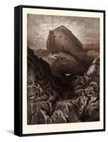 The Dove Sent Forth from the Ark-Gustave Dore-Framed Stretched Canvas