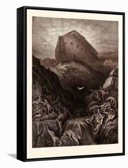 The Dove Sent Forth from the Ark-Gustave Dore-Framed Stretched Canvas