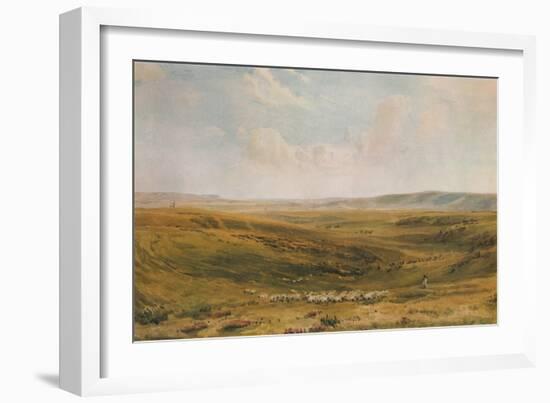 The Downs near Lewes (Seaford Cliff in the distance), c1887-Thomas Collier-Framed Giclee Print