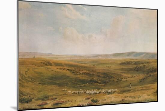 The Downs near Lewes (Seaford Cliff in the distance), c1887-Thomas Collier-Mounted Giclee Print