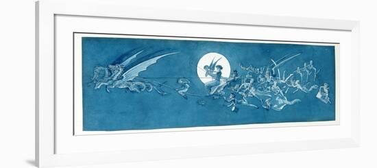 The Dragon Chariot and Fairy Minstrels Cross the Moon-Charles Altamont Doyle-Framed Giclee Print