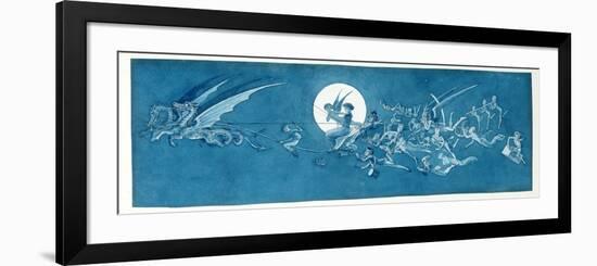 The Dragon Chariot and Fairy Minstrels Cross the Moon-Charles Altamont Doyle-Framed Giclee Print